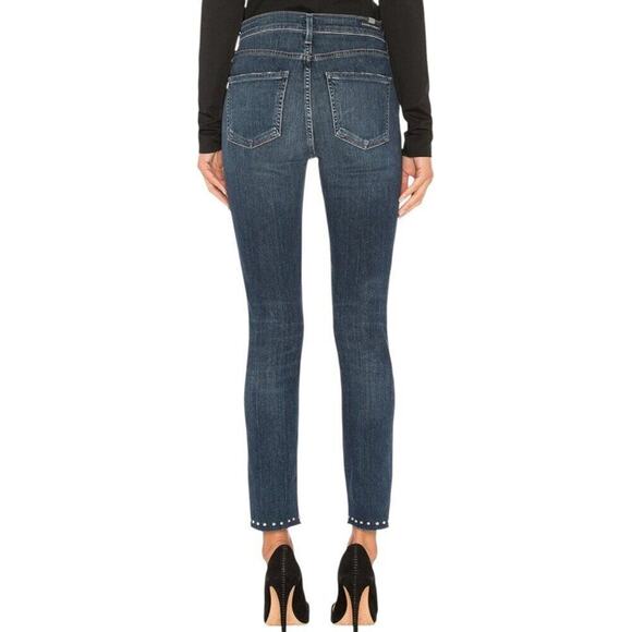 Citizens of Humanity Rocket Studded Ankle Split Hem Jeans Black 26W - Picture 12 of 14